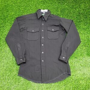 Vintage 70s Davis Western Button Shirt Medium 19x30 Black